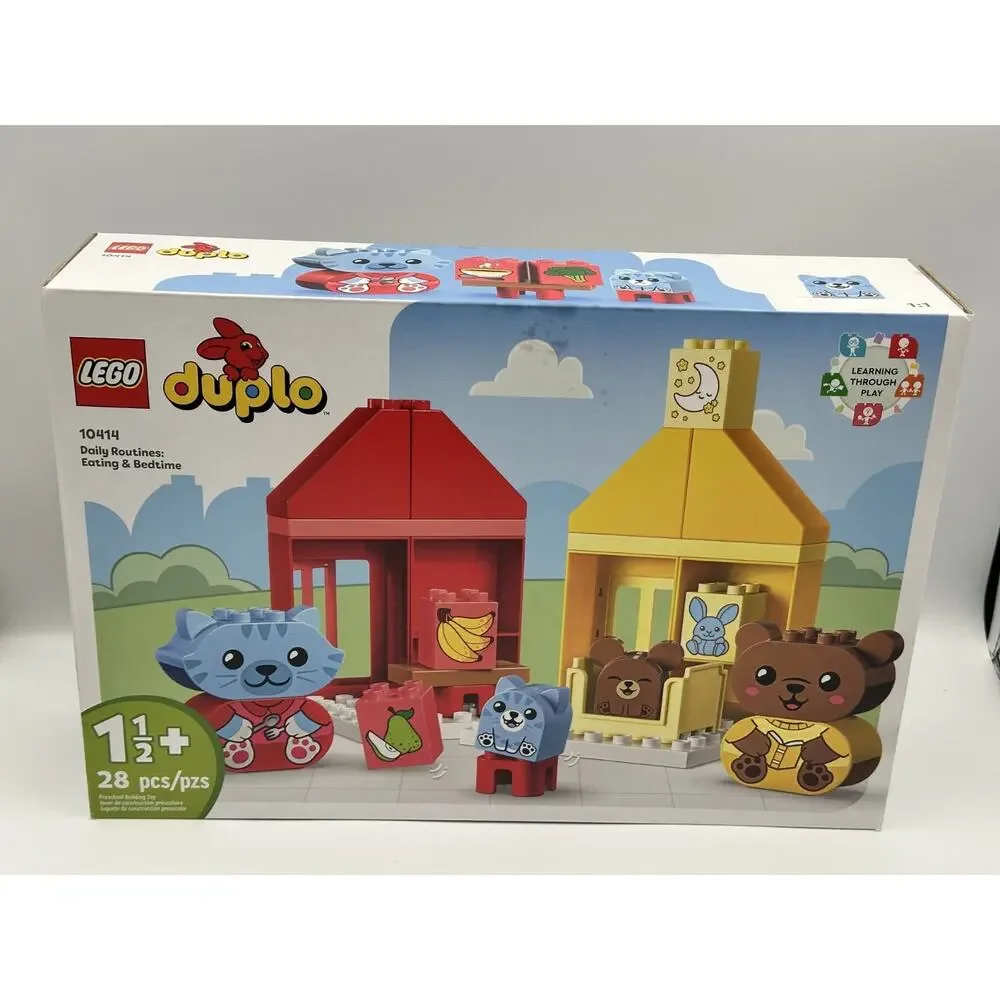 Lego Duplo Lot Learning Through Play 28pc & Police Motorcycle 5pc Toy Bundle